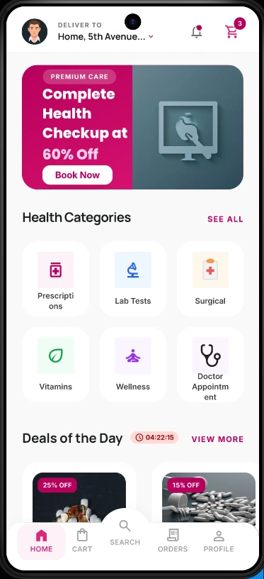 Vitality Care app screen